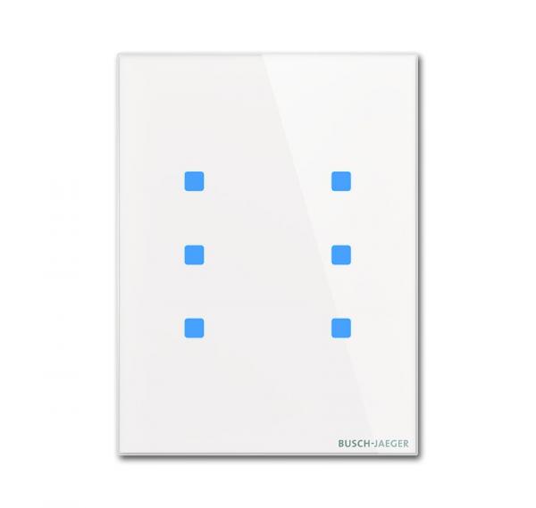 B+J Touch-Bedienelement, 6-fach, Busch-Installationsbus KNX, Busch-tacteo TB/U6.7.11-CG