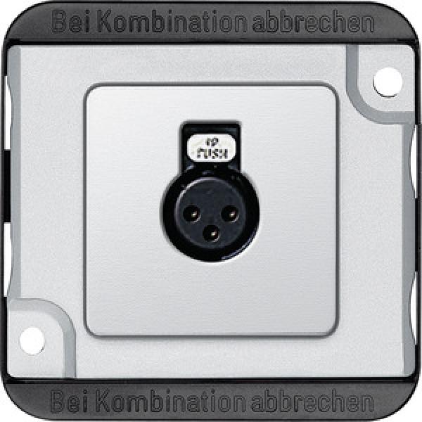 Merten Audio-Steckbuchse, mattsilber, PANZER 460860
