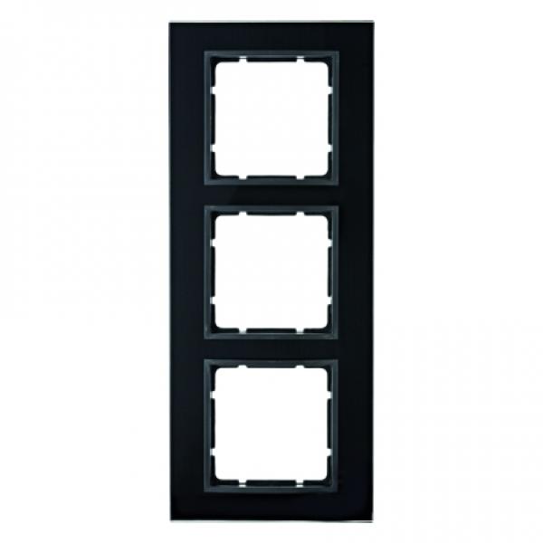 Berker B.7 Glasrahmen 3-Fach schwarz 10136616