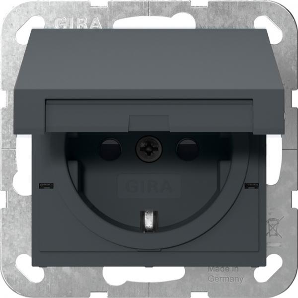 Gira SCHUKO KD + SH SRK System 55 Anthrazit 475428