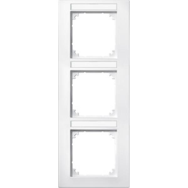 Merten M-PLAN-Rahmen, 3fach beschriftbar, senkrechte Montage, polarweiß 476319