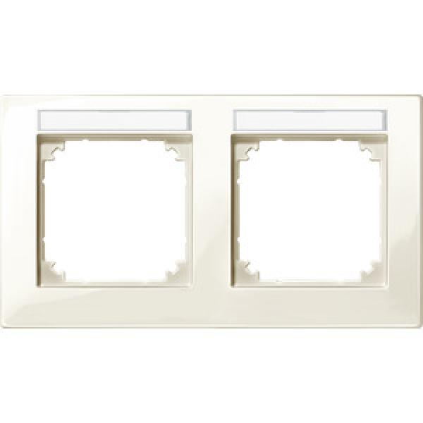 Merten M-PLAN-Rahmen, 2fach beschriftbar, waagerechte Montage, weiß glänzend 514244