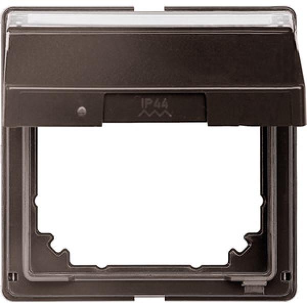 Merten Zwischenring mit Klappdeckel und Schriftfeld, dunkelbrasil, AQUADESIGN 516615