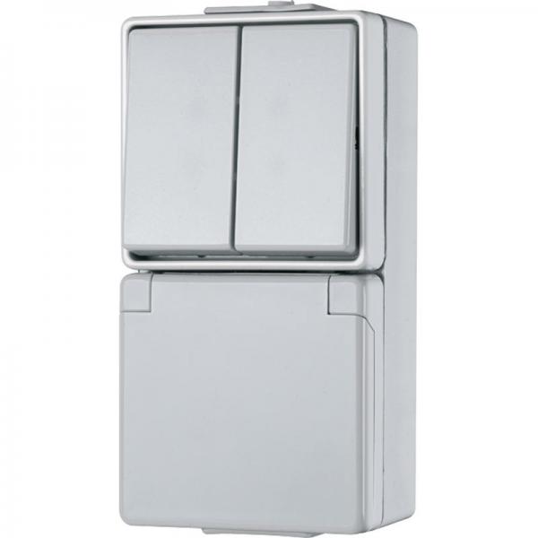 Jung WG 600 IP44 Steckdose mit Serienschalter 675W