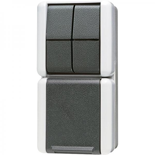 Jung WG 800 IP44 Steckdose mit Serienschalter 875W
