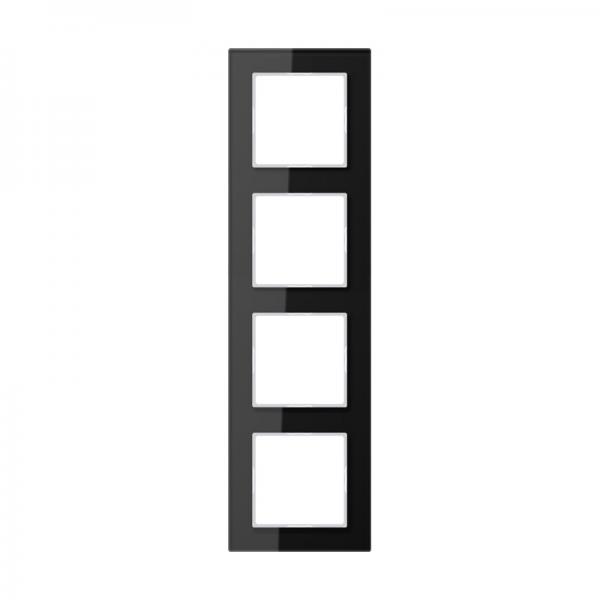 Jung A500 creation Rahmen 4fach Glas Schwarz AC584GLSW