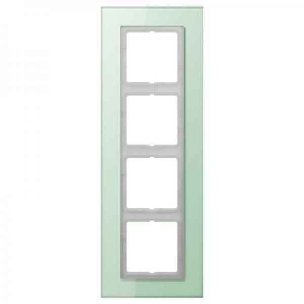 Jung LS plus Rahmen 4fach Glas mattweiß LSP984GLAS