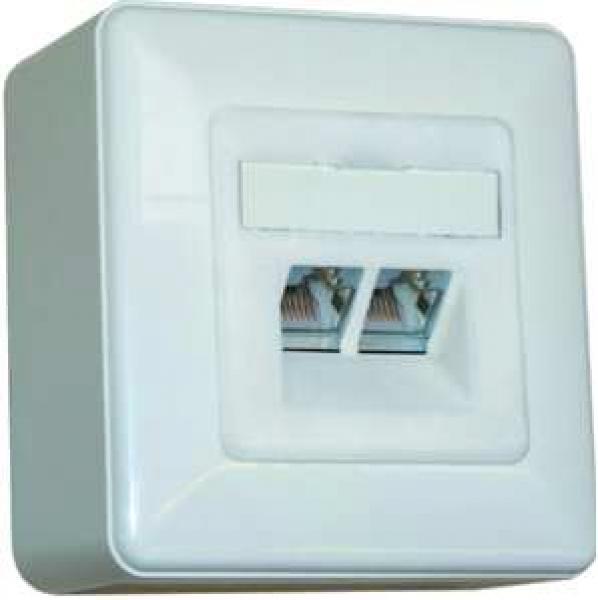 Metz BTR E-DAT C6 8/8(8) 1307380002-I 2x RJ45 Aufputz reinweiss