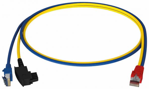 Homeway HW-Y-Kabel4 LAN/TAE blau / gelb 1 meter