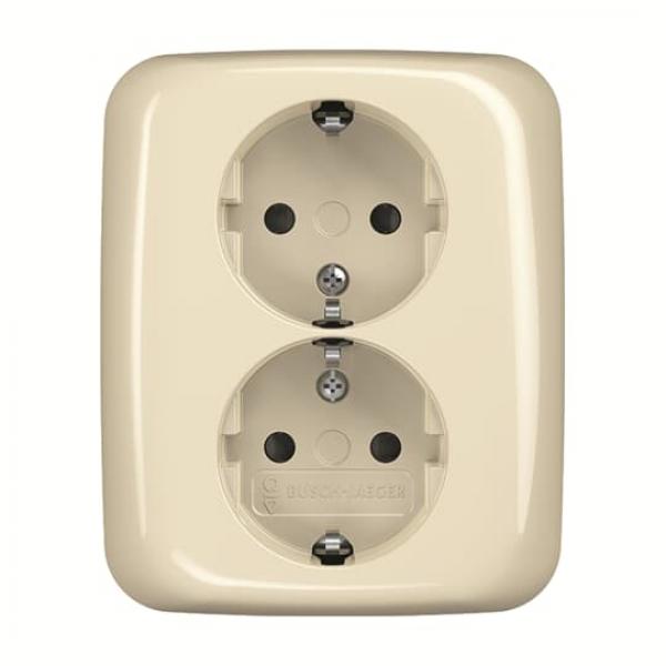 BJ 202 EUJB-212 SCHUKO Doppelsteckdose volle Abdeckung 202 EUJB-212