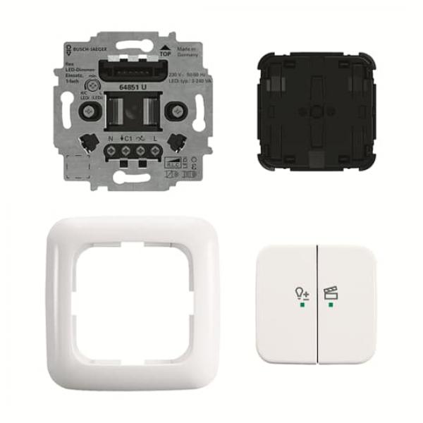 BJ 62851 UJ-214-WL LED-Dimmer-Ein. flex, 1f Komplettset mit 2-fach Bedienelement, 62851 UJ-214-WL