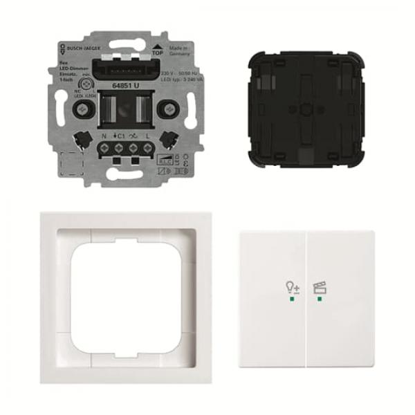 BJ 62851 UJ-84-WL LED-Dimmer-Ein. flex, 1f Komplettset mit 2-fach Bedienelement, 62851 UJ-84-WL