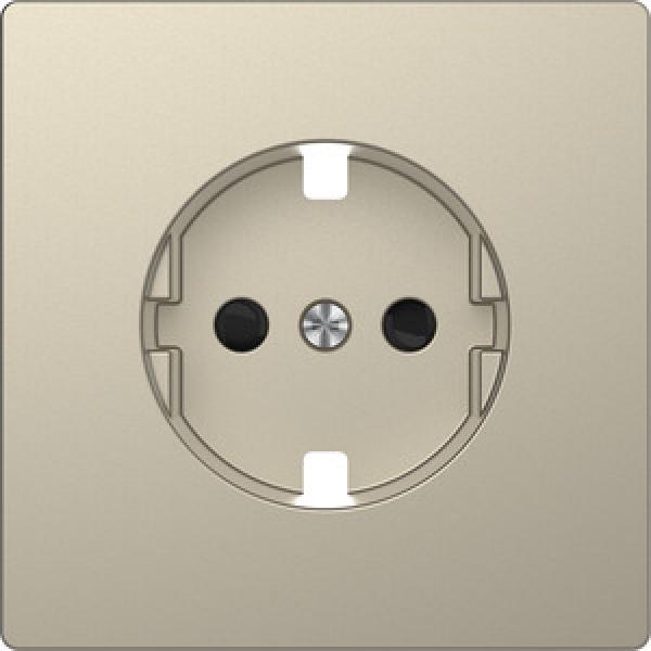 Merten Zentralplatte für SCHUKO-Steckdosen-Einsatz, Berührungsschutz, Sahara, System Design MEG2330-6033