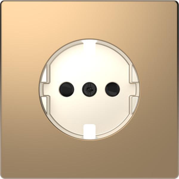 Merten Zentralplatte für SCHUKO-Steckdosen-Einsatz, Berührungsschutz, Champagnermetallic, System Design MEG2330-6051