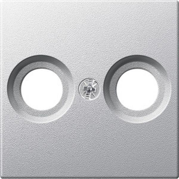 Merten Zentralplatte fŸr Antennensteckdosen, aluminium, System M MEG4122-0460