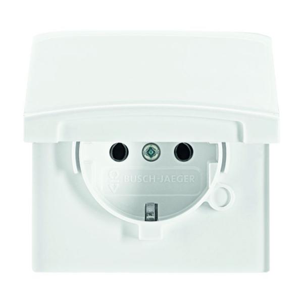 B+J Allwetter IP44 Steckdose + Schalter + Abdeckrahmen Set Polarweiss