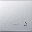 Merten System M Kontroll Wippe+Symbol Klingel, aluminium 430860