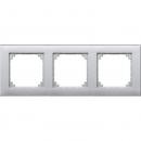 Merten M-PLAN II-Rahmen, 3fach, bündiger Einbau, aluminium 488360