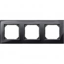 Merten M-PLAN-Echtglasrahmen, 3fach, Onyxschwarz 489303