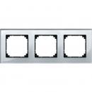 Merten M-PLAN-Echtglasrahmen, 3fach, Diamantsilber 489360