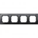 Merten M-PLAN-Echtglasrahmen, 4fach, Onyxschwarz 489403