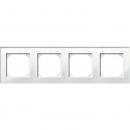 Merten M-PLAN-Echtglasrahmen, 4fach, Brillantweiß 489419