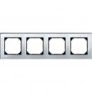Merten M-PLAN-Echtglasrahmen, 4fach, Diamantsilber 489460