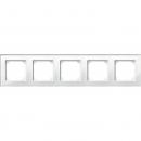 Merten M-PLAN-Echtglasrahmen, 5fach, Brillantweiß 489519