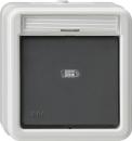 Gira IP44 WD Wippschalter Aus 2pol Kontroll Aufputz Grau 011231