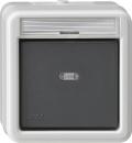 Gira IP44 WD Wipptaster mit Meldekontakt Aufputz Grau 015231