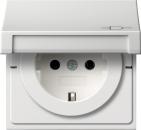 Gira Fl_chenschalter Steckdose mit Klappdeckel Reinwei§ 0454112