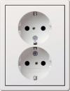 Gira Fl_chenschalter Doppel Steckdose Reinwei§ 0780112