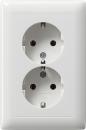 Gira System 55 Doppel Steckdose mit Vollplatte Reinwei§ gl_nzend 078203