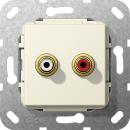 Gira Cinch Audio Gender Changer Einsatz Cremewei§ 563101