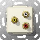 Gira Cinch Audio, Composite L_tanschluss Einsatz Cremewei§ 563801