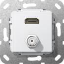 Gira HDMI, SAT F Buchse Gender Changer Einsatz Reinwei§ 567503