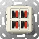 Gira Lautsprecher Anschluss 4fach Einsatz Cremewei§ 569401