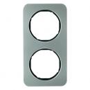 Berker R.1 Rahmen 2-Fach Edelstahl/schwarz 10122104