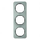 Berker R.1 Rahmen 3-Fach Edelstahl/schwarz 10132104