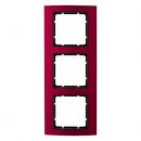 Berker B.3 Rahmen 3-Fach Alu, rot/anthrazit 10133012