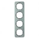 Berker R.1 Rahmen 4-Fach Edelstahl/schwarz 10142104