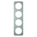 Berker R.1 Rahmen 4-Fach Edelstahl/polarwei§ 10142114