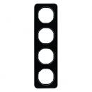 Berker R.1 Rahmen 4-Fach Glas, schwarz 10142116