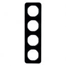 Berker R.1 Rahmen 4-Fach schwarz, gl_nzend 10142145