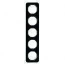Berker R.1 Rahmen 5-Fach Glas, schwarz 10152116