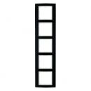 Berker B.3 Rahmen 5-Fach Alu,schwarz/polarwei§ 10153025
