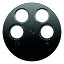 Berker R.1/R.3 Abdeckung Antennendose 4Loch schwarz, glänzend 14842045