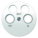 Berker R.1/R.3 Abdeckung Antennendose 4Loch polarweiß, glänzend 14842089