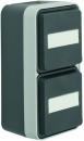 Berker W.1 IP55 Aufputz Steckdose 2fach senkrecht Beschriftbar grau 47703535