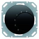 Berker Temperaturregler mit Wechsler und ZentralstŸck Berker R.1/R.3 schwarz, gl_nzend 20262045